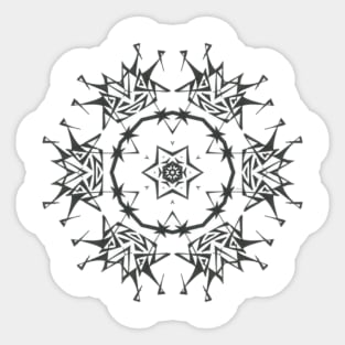 40C Unique Black White Abstract Mandala Sticker
